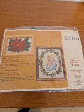 Vintage 80s The Creative Circle Needlepoint CrossStitch Cottagecore Christmas